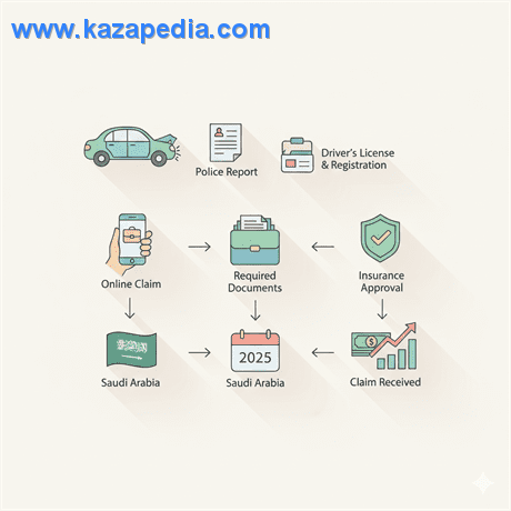 كيفية تقديم مطالبة تعويض لشركة التأمين بعد الحادث (الأوراق المطلوبة) في السعودية 2025.