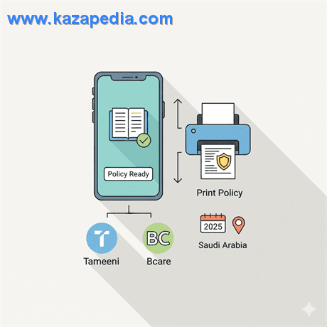 طريقة طباعة وثيقة التأمين من منصة "تأميني" أو "بي كير".