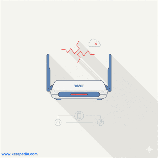 حل مشكلة لمبة الإنترنت حمراء في الراوتر WE (Internet Red Light)